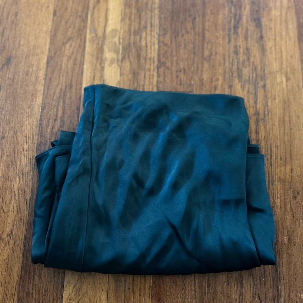 Madewell Dark Teal Midi Satin Skirt